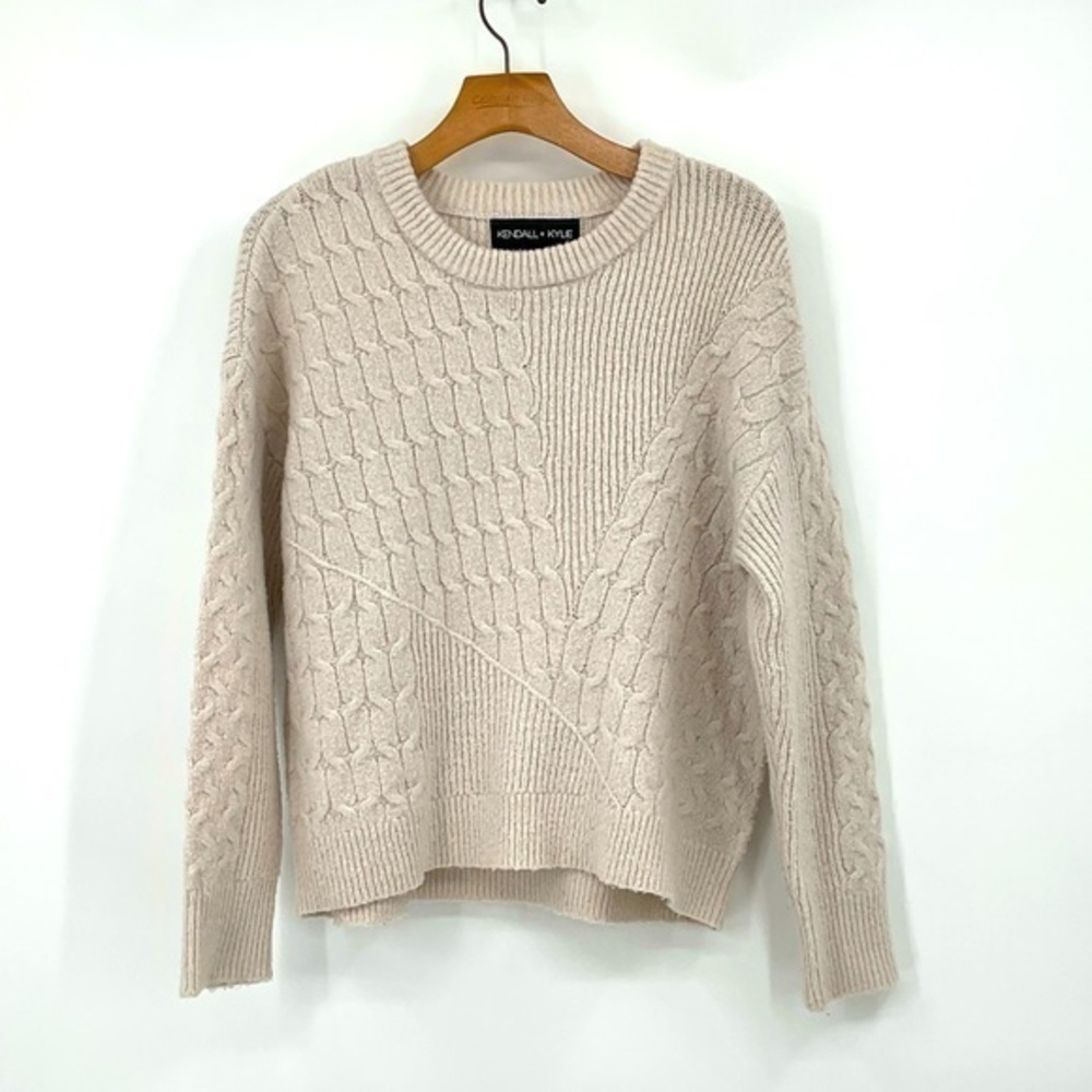 Kendall + Kylie Knit Cream Sweater‎ Size Small P8